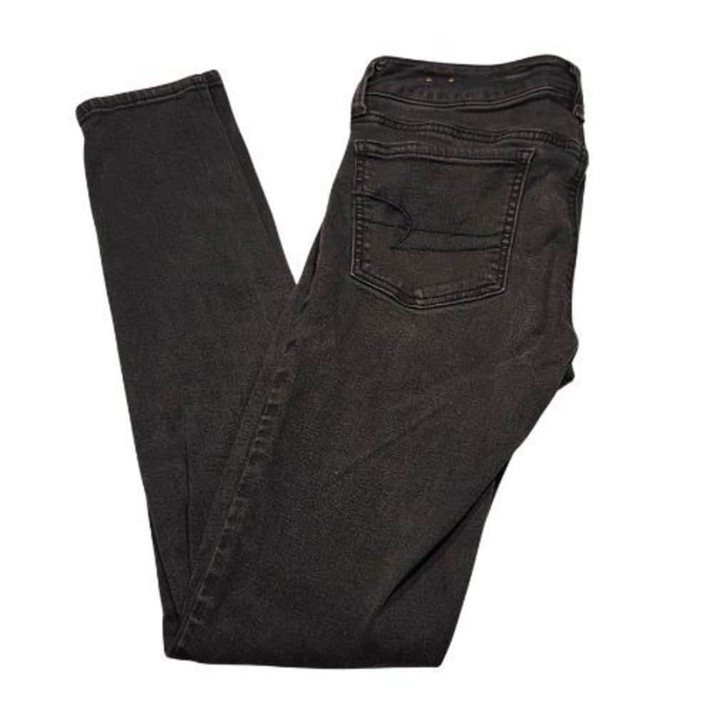 American Eagle Super Stretch Jeggings Black Skinny Denim Pants Size 4 Regular